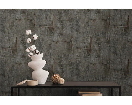 Dekoratívna tapeta so vzorom oceľových výstuží na štruktúrovanom pozadí