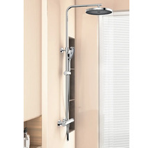 Sprchový panel s hlavovou a ručnou sprchou v kúpeľni