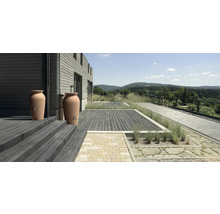 Dve nádrže na dažďovú vodu v záhrade rodinného domu.