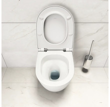 Závesné hlboké splachovacie WC s otvoreným splachovacím okrajom a WC kefou