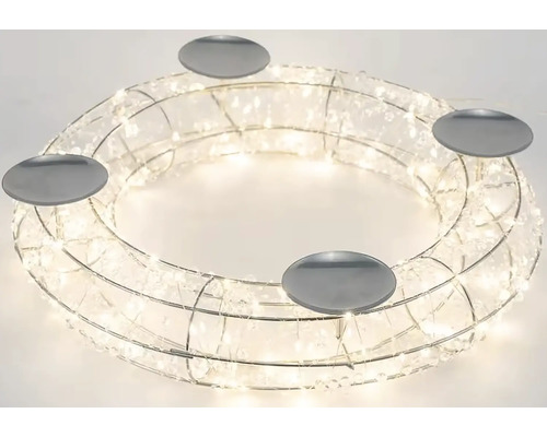 Adventný veniec s LED osvetlením a držiakmi na sviečky