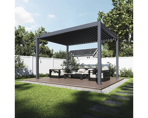 Pergola so záhradným nábytkom na terase