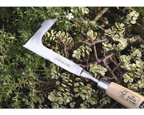 Nerezový odstraňovač buriny s drevenou rukoväťou