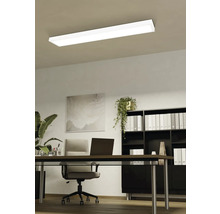 Stropné svietidlo v kancelárii so stolom, kancelárskou stoličkou a regálom.