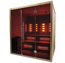 Infrasauna z dreva so sklenenými dverami