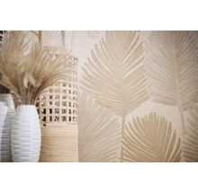 Dekoratívna tapeta so vzorom listov a vázami