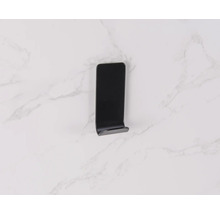 Čierny kovový háčik na uteráky do kúpeľne