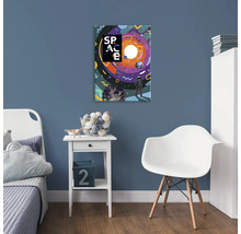 Dekoratívny nástenný obraz s motívom vesmíru v detskej izbe