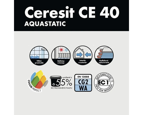 Vlastnosti a pečate kvality Ceresit CE 40 Aquastatic