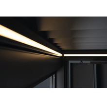 Detailný záber pergoly s integrovaným LED osvetlením