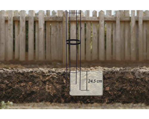 Podpera pre rastliny v záhrade s uvedením hĺbky 24,5 centimetrov