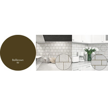 Príklady kúpeľňových a kuchynských obkladov s hnedou farbou škár