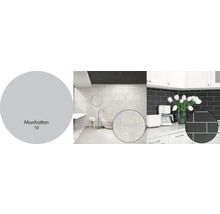 Rôzne vzory obkladov v kúpeľni a kuchyni.