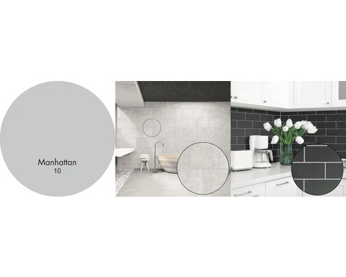 Rôzne vzory obkladov v kúpeľni a kuchyni.