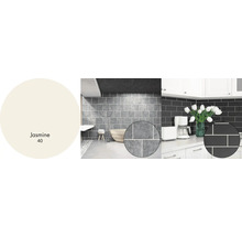 Paleta farieb s Jasmine 40 pre dizajn stien s dlaždicami v kúpeľni a kuchyni.