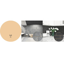 Dekoratívne dlaždice v kúpeľni a kuchyni s farbou Toffi 44.