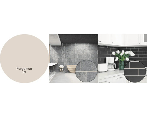 Kúpeľňa a kuchyňa s obkladmi a odtieňom Pergamon 39