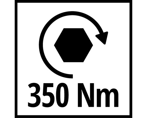 Symbol krútiaceho momentu 350 Newtonmetrov