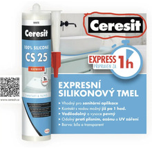 Ceresit CS 25 100-percentný silikónový tmel Express pre sanitárne účely a obklady