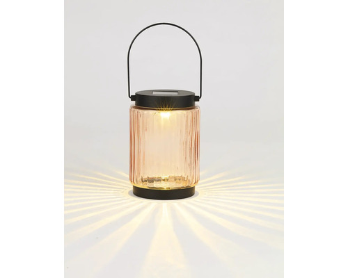 Dekoratívna solárna lampa zo skla s rukoväťou