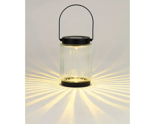 Sklenená solárna lampa s rúčkou