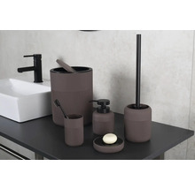 Kúpeľňová súprava s dávkovačom mydla, pohárom, miskou na mydlo, WC kefou a odpadkovým košom