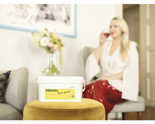 Vedro farby Abamal proti plesniam na stoličke v obývacej izbe