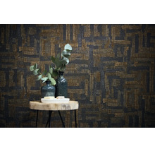 Tapeta s geometrickým vzorom v obývacej izbe