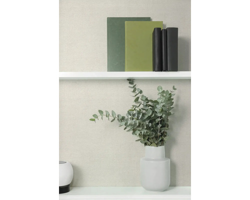 Knihy na poličke a eukalyptus vo váze