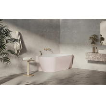 Kúpeľňa s voľne stojacou vaňou, umývadlom a dekoráciou