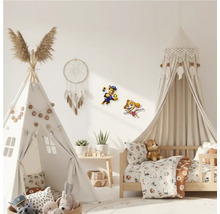 Detská izba s teepee stanom, nebesami a samolepkami na stenu Labková patrola