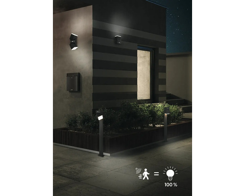 Exteriér s osvetlením cesty, osvetlením domu a poštovou schránkou