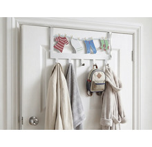 Vešiak na dvere s háčikmi na oblečenie na uloženie búnd, uterákov a batohov