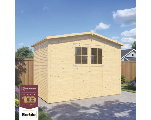 Záhradný domček z dreva s oknom a dvojkrídlovými dverami