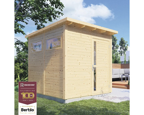 Drevený záhradný domček s oknom a dverami