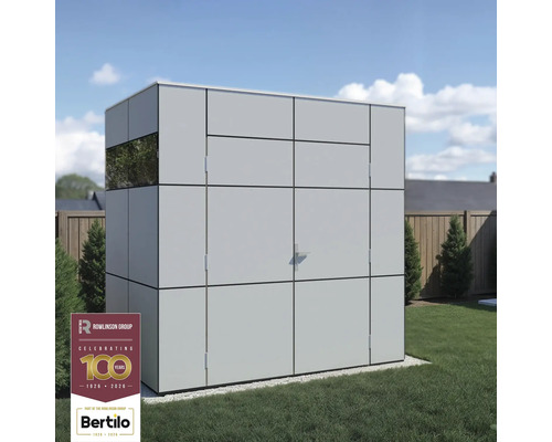 Moderný záhradný domček s oknom a dvojkrídlovými dverami