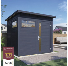 Moderný záhradný domček s oknom a dverami