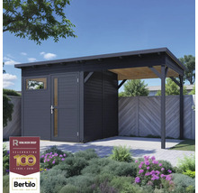 Záhradný domček s dreveným prístreškom