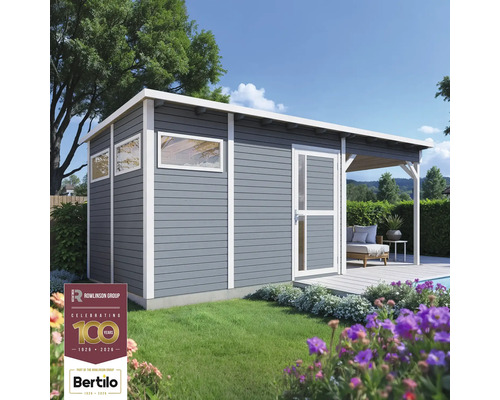 Záhradný domček s terasou a oknami