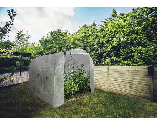 Skleník v záhrade s rastlinami