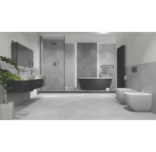 Kúpeľňa so sprchou, vaňou, umývadlom, zrkadlom, toaletou a bidetom