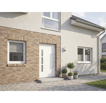 Vonkajší pohľad na dom so vstupnými dverami a oknami