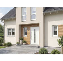 Fasáda domu s vchodovými dverami a oknami