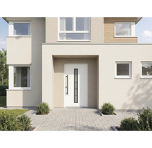 Fasáda domu s vchodovými dverami a oknami