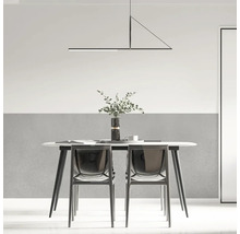 Jedáleň s jedálenským stolom, stoličkami a závesným svietidlom