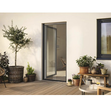 Terasa s rastlinami, terasovými dverami a oknom pre vonkajšie použitie