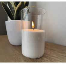 Vonná sypaná sviečka Emocio 350 g Cashmere + 10 ks knôtov biela