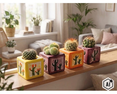 Kaktus FloraSelf Cactus kvetináč Ø 5,5 cm 1 ks, rôzne druhy (Image AI modified or generated)