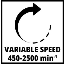 Symbol pre variabilné otáčky od 450 do 2500 otáčok za minútu