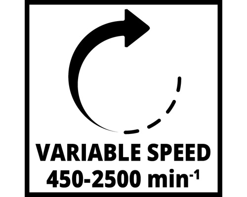 Symbol pre variabilné otáčky od 450 do 2500 otáčok za minútu